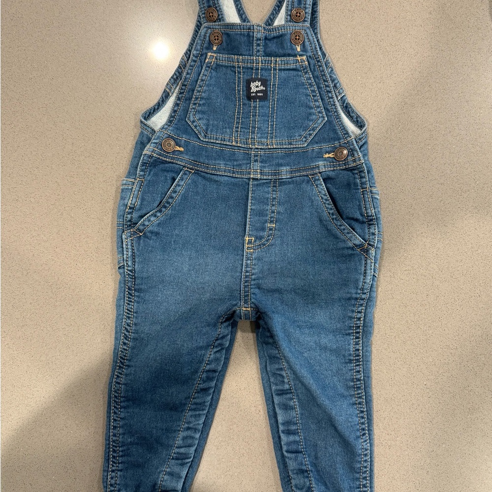 OshKosh Bgosh Boys Carpenter denim Overalls One Piece  Size 18 Months